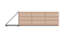 Samonosná posuvná brána pro výplň VODOROVNÝMI, přisazenými latěmi - Rozměry průjezdu (š. x v.): 300cm x 100cm, Povrchová úprava: Bez povrchové úpravy