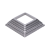 Krytka plechová 100 x 100 x 29 mm, díra 52 x 52 mm