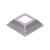 Krytka plechová 100 x 100 x 29 mm, díra 42 x 42 mm