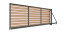 Samonosná posuvná brána pro výplň VODOROVNÝMI, přisazenými latěmi - Rozměry průjezdu (š. x v.): 300cm x 100cm, Povrchová úprava: Bez povrchové úpravy