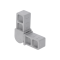 Plastová spojka - pohyblivý rohový díl pro profil 20x20x1.5mm