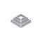Krytka plechová 44 x 44 x 18 mm, díra 16 x 16 mm