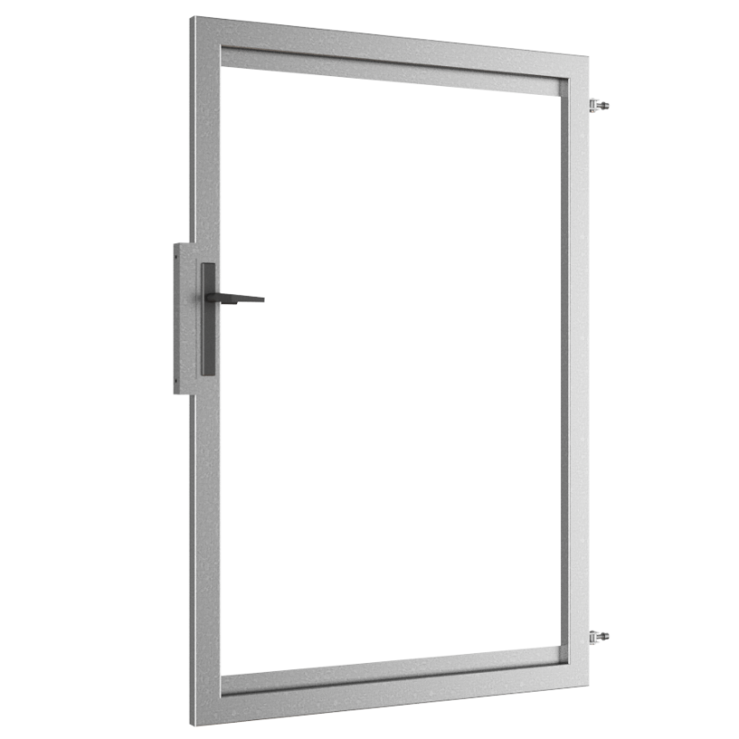 Branka pro dřevěnou výplň SVISLÝMI, vloženými latěmi, pro montáž do zdiva - Povrchová úprava: Žárové pozinkování, Světlá šířka: 100cm, Světlá výška: 160cm